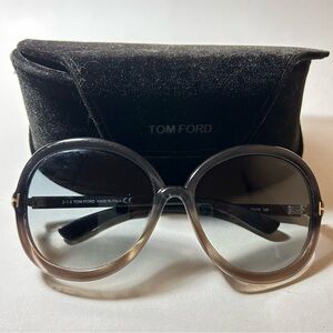 Tom Ford Candice Oversized Smoke Sunglasses with Case